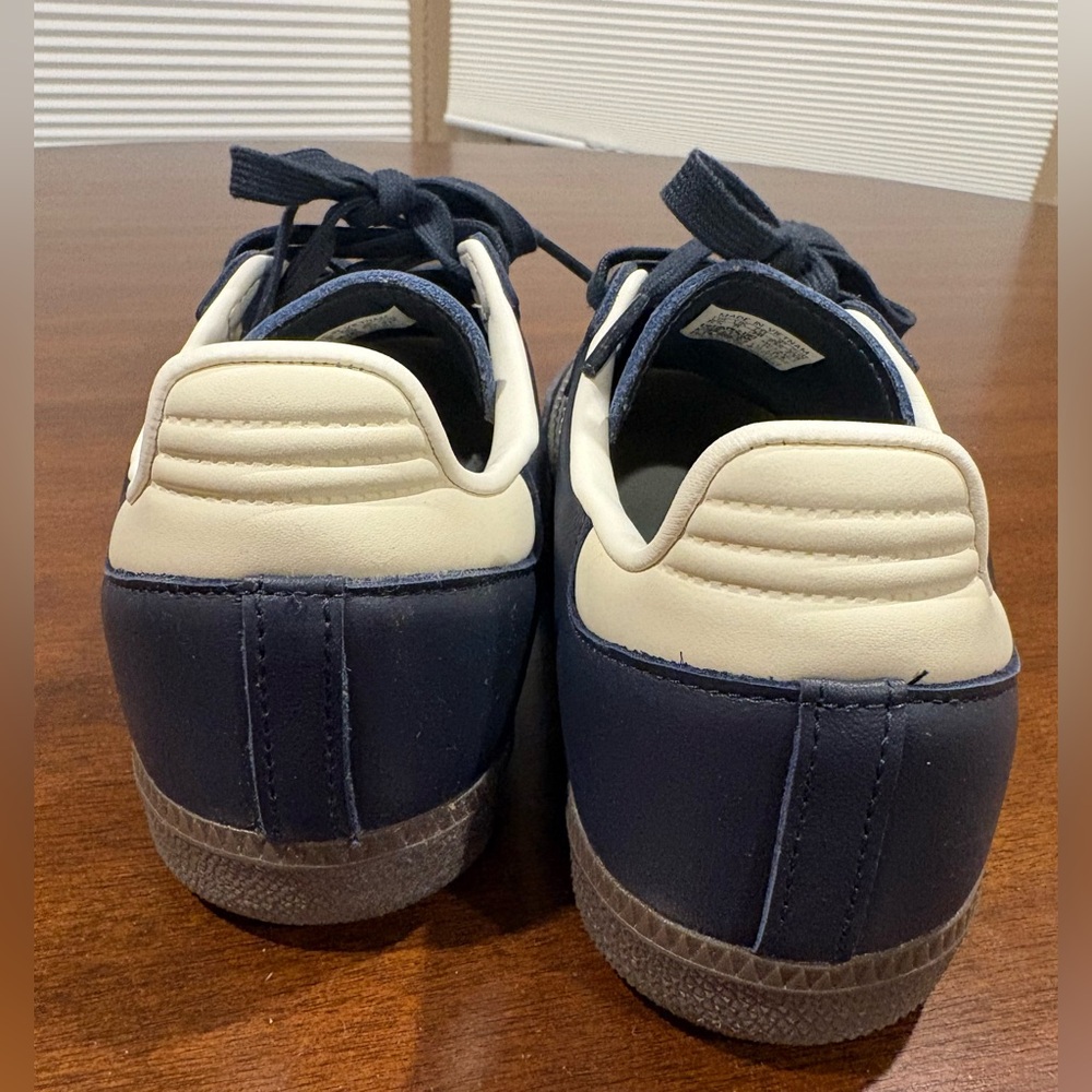 ADIDAS Samba OG Night Navy and Cream Suede Leather Low Profile Trainer Sneakers - Picture 5 of 9
